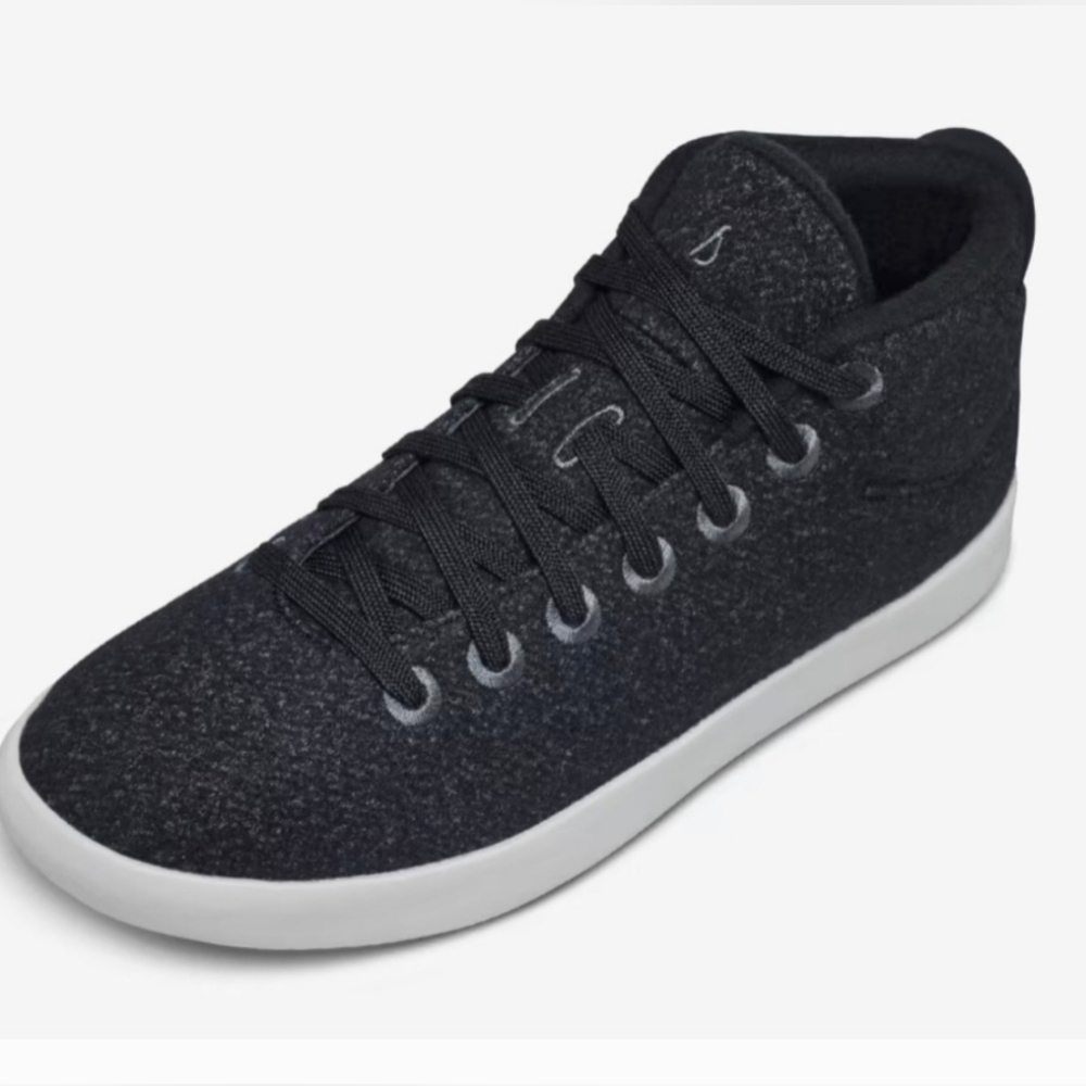 Allbirds Mens Wool Piper Mid Black Fashion Sneaker Size 9